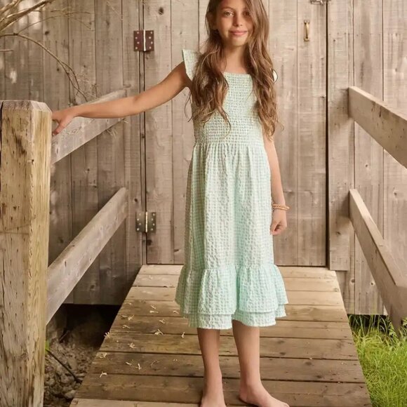 Hatley Girls' Gingham Seersucker Smocked Dress - Picture 1 of 10